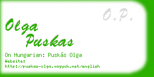 olga puskas business card