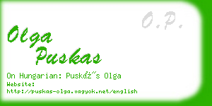 olga puskas business card